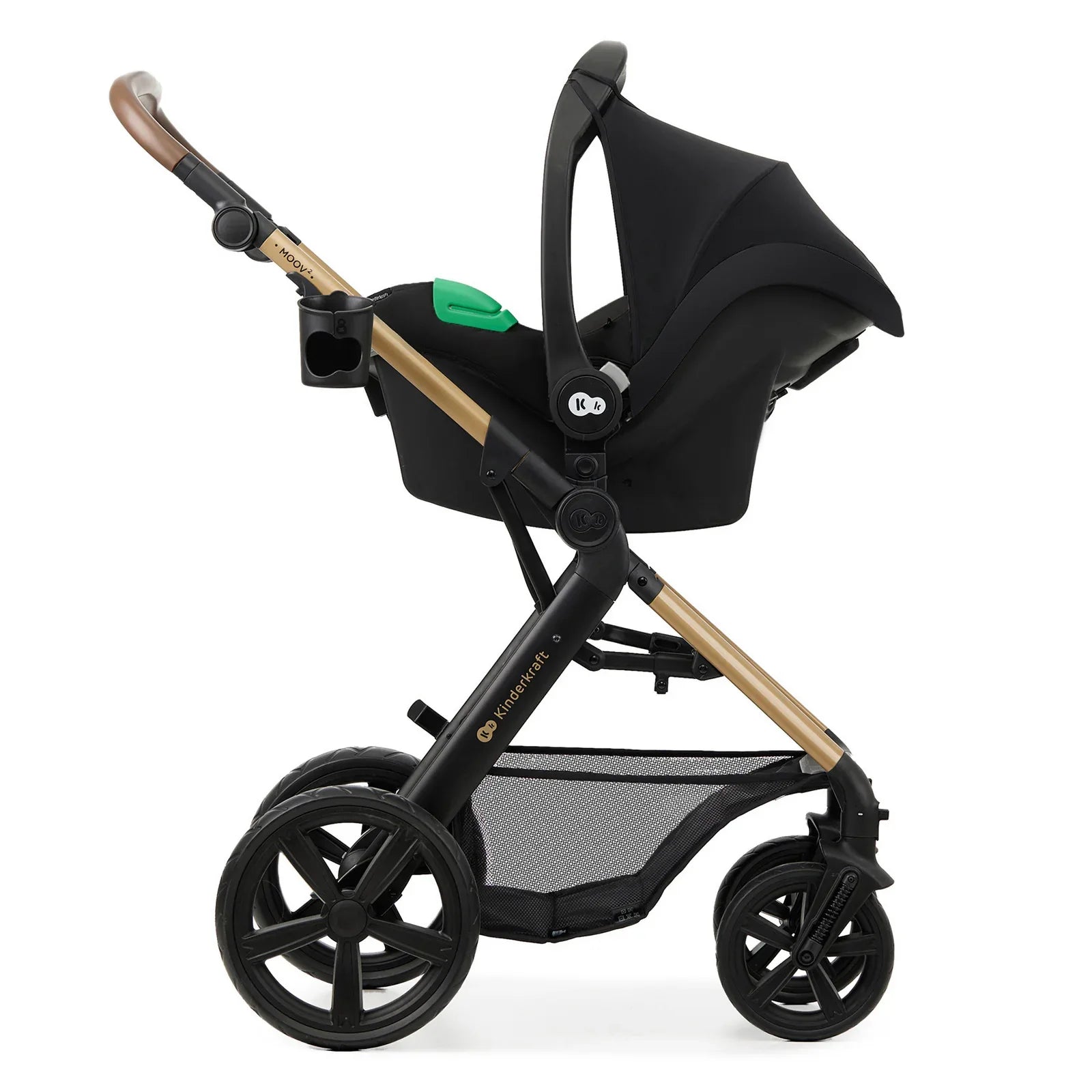 KinderKraft MOOV 2 бебешка количка 3в1 PURE BLACK by KinderKraft