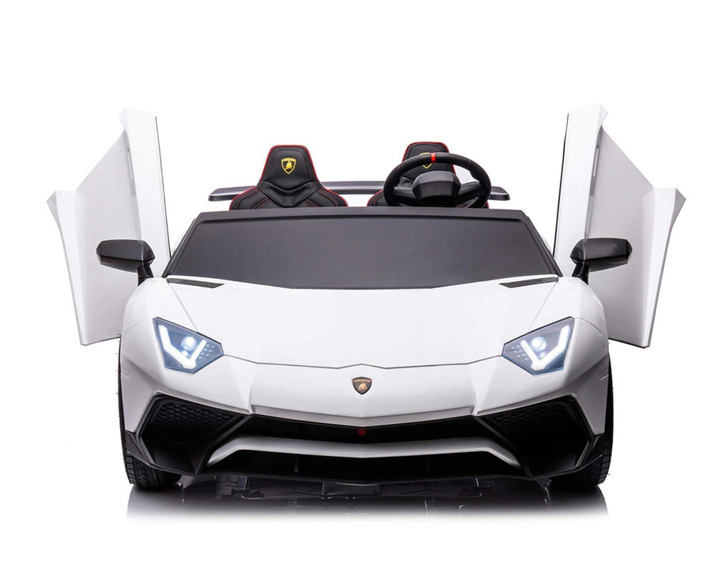Акумулаторна кола Licensed Lamborghini Aventador SVJ White + батерия 24V/10AH by Kikkaboo