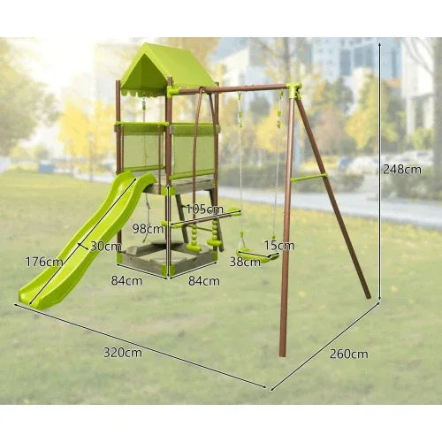 Green For Swing Set – Комплект с люлки и пързалка за игра by SONNE