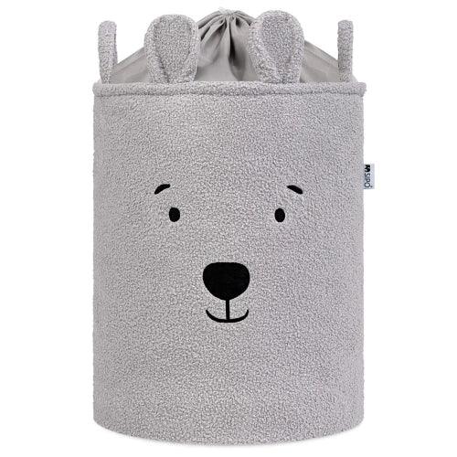 Букле кош за съхранение на играчки xl с връзка, сиво мече by SIPO
