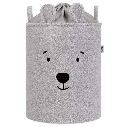 Букле кош за съхранение на играчки xl с връзка, сиво мече by SIPO