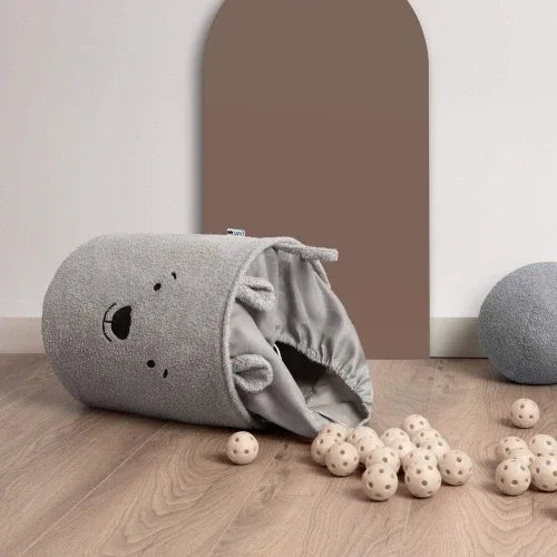 Букле кош за съхранение на играчки xl с връзка, сиво мече by SIPO
