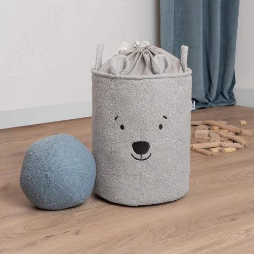 Букле кош за съхранение на играчки xl с връзка, сиво мече by SIPO