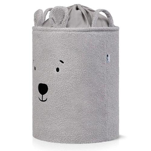 Букле кош за съхранение на играчки xl с връзка, сиво мече by SIPO