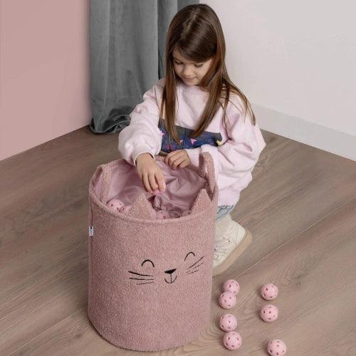 Кош за съхранение на играчки xl с връзка, розова котка by SIPO