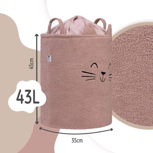 Кош за съхранение на играчки xl с връзка, розова котка by SIPO