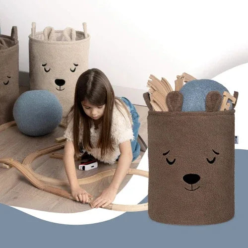 Кош за съхранение на играчки xl с връзка, кафяво мече by SIPO