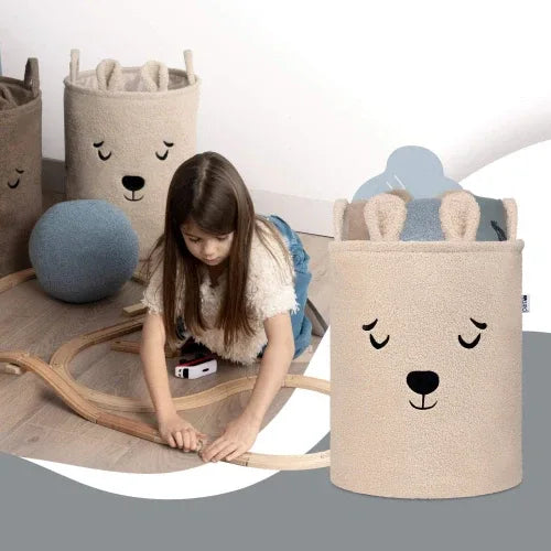 Кош за съхранение на играчки xl с връзка, бежово мече by SIPO