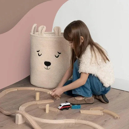 Кош за съхранение на играчки xl с връзка, бежово мече by SIPO