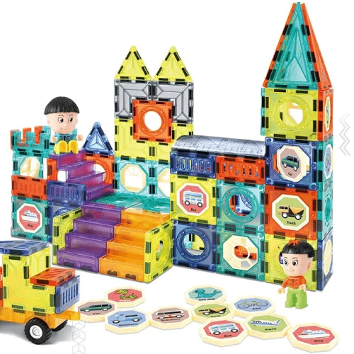 Голям магнитен конструктор Limp с 139 части и две платформи by SONNE