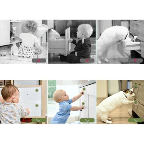 Магнитни предпазни брави за шкафове и чекмеджета, 4 броя by SIPO
