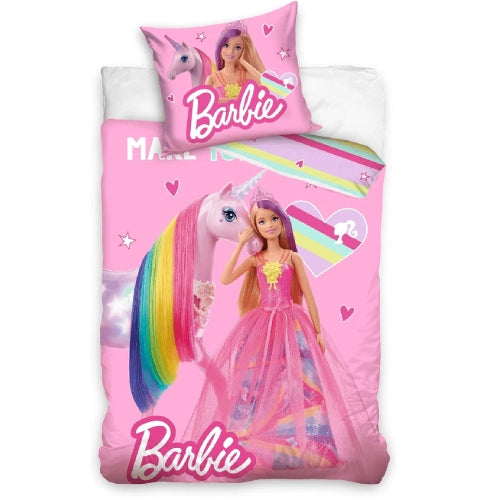 Детско спално бельо Barbie and Unicorn 140 x 200 cm / 65 x 65 cm by SONNE
