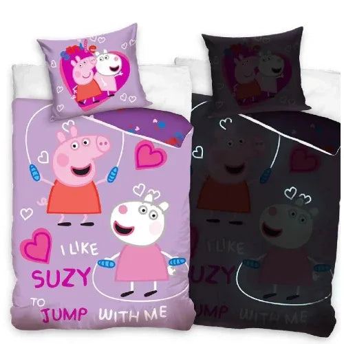 Светещ спален комплект Peppa Pig Love 140*200 / 65*65 by SONNE