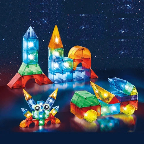 Светещ магнитен конструктор Val със светлина и 64 части by SONNE