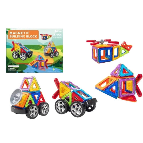 Магнитни блокове Braman за деца с 37 форми и цветни части by SONNE