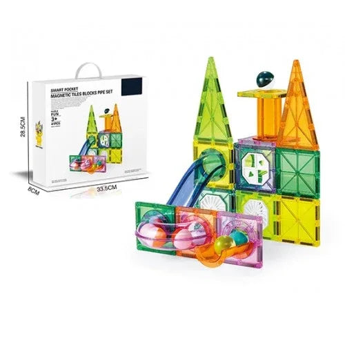 Детска игра с магнитни елементи и тръба I love build, 41 части by SONNE