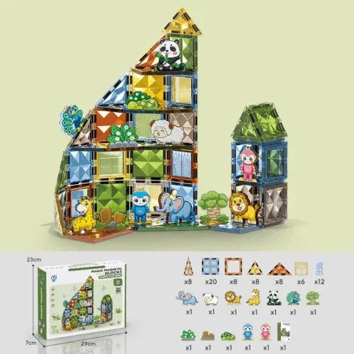 Магнитен конструктор за деца ZOO park с 82 части и фигурки by SONNE