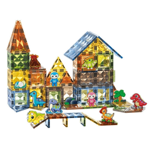 Магнитен конструктор Dino atack за деца с къща и 116 части by SONNE