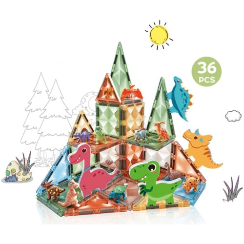 Детски магнитен конструктор AXL с 36 цветни части и форми by SONNE