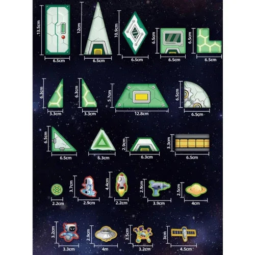 Забавен детски магнитен конструктор с 66 части Space trips