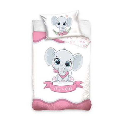 Бебешки спален комплект Little Elephant Pink - 2 части by SONNE