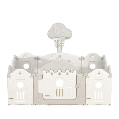 Бебешка ограда за безопасна игра Baby House бял + сив цвят by SONNE
