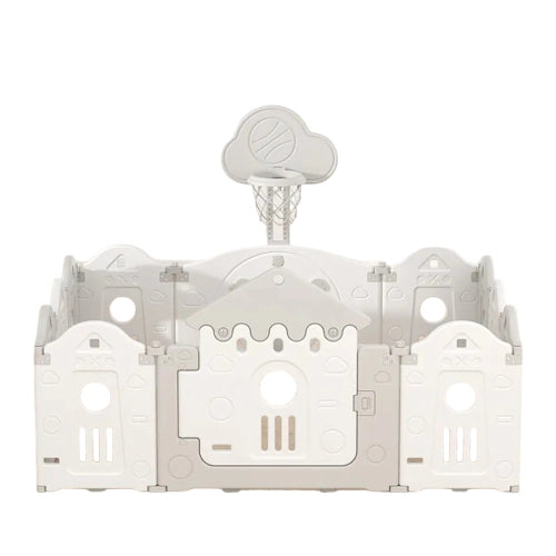 Бебешка ограда за безопасна игра Baby House бял + сив цвят by SONNE