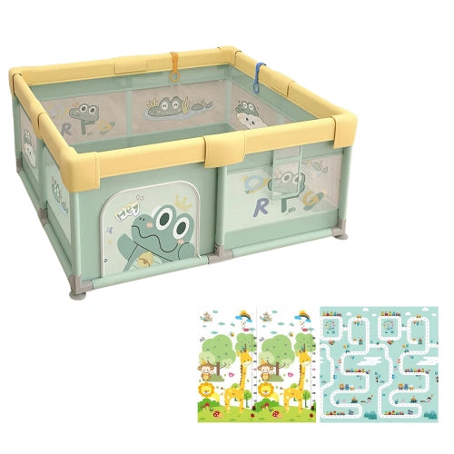 Детска кошара JumpiPlay с килим 120x120 см с безопасна зона by SONNE