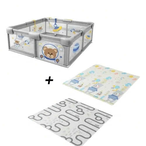 BearBuddies PlayYard – бебешка кошара с килим 120x120 см by SONNE