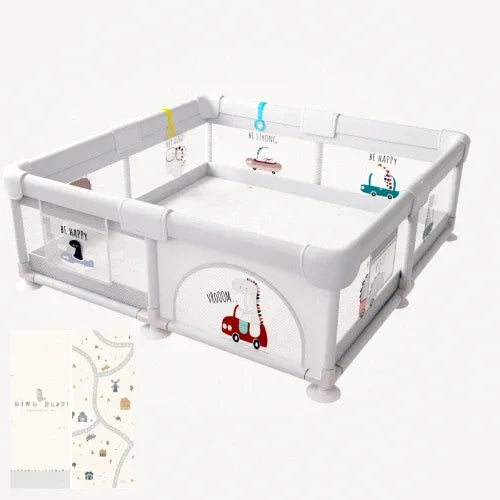 Мека ограда за игра DINO DRIVE S – 120x120 см с динозаври by SONNE