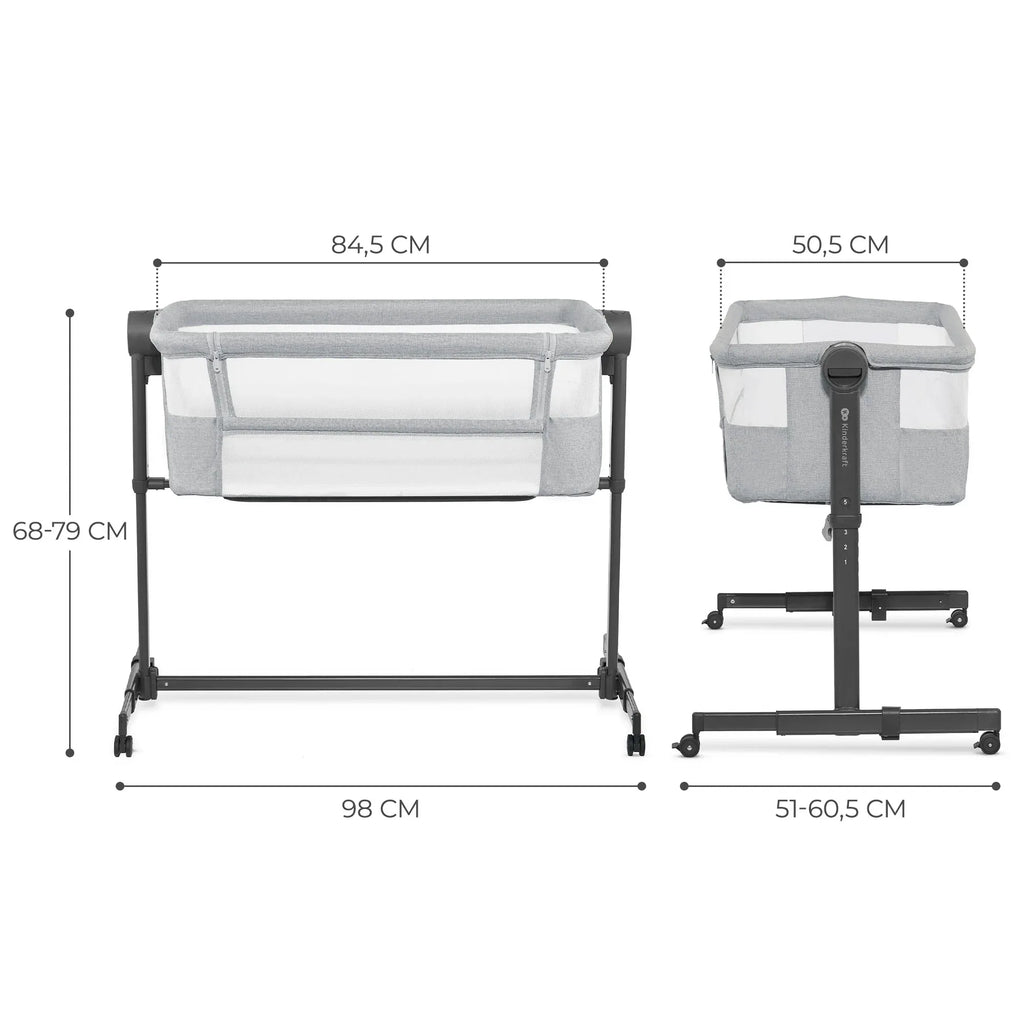 KinderKraft NESTE UP 2 бебешка кошара LIGHT GREY by KinderKraft