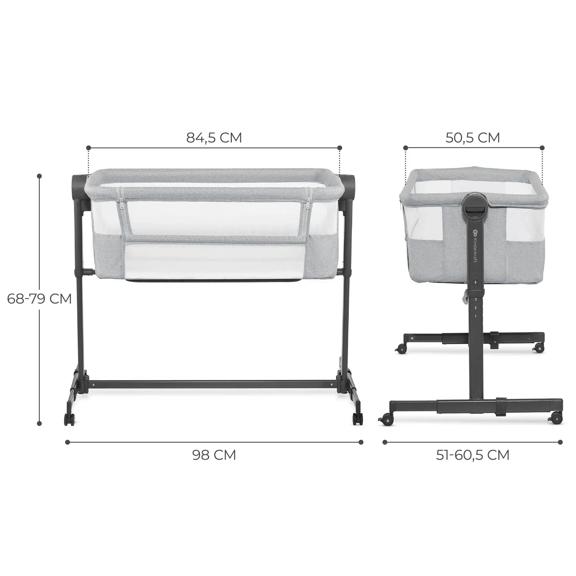 KinderKraft NESTE UP 2 бебешка кошара LIGHT GREY by KinderKraft
