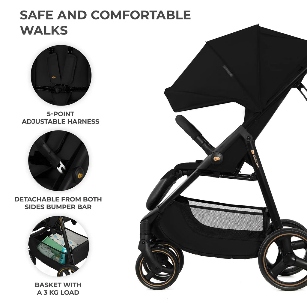 Kinderkraft TRIG 3 бебешка количка ONYX BLACK by KinderKraft