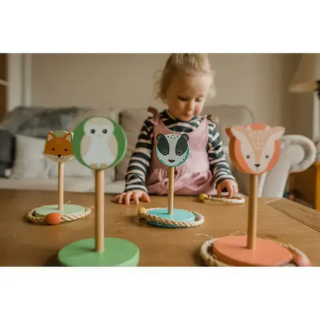 Дървена игра с рингове - "Ловене на горски животни" by Orange Tree Toys