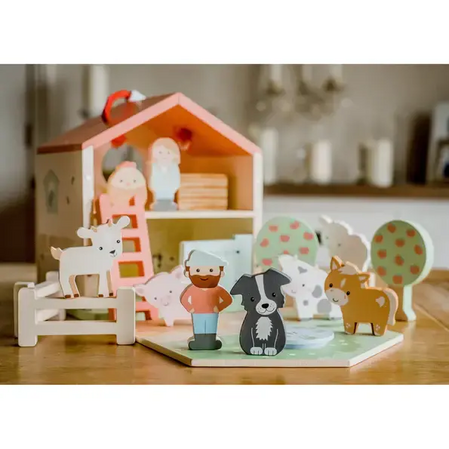 Дървена ферма с животни - Игрален комплект by Orange Tree Toys