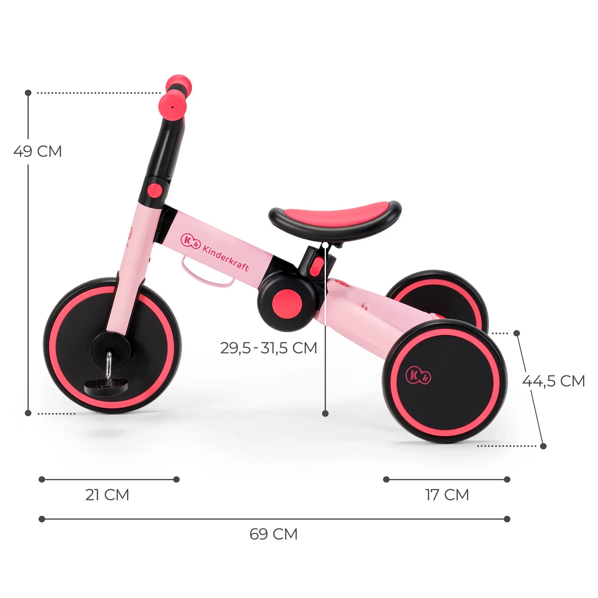Kinderkraft триколка 3в1 4TRIKE pink by KinderKraft