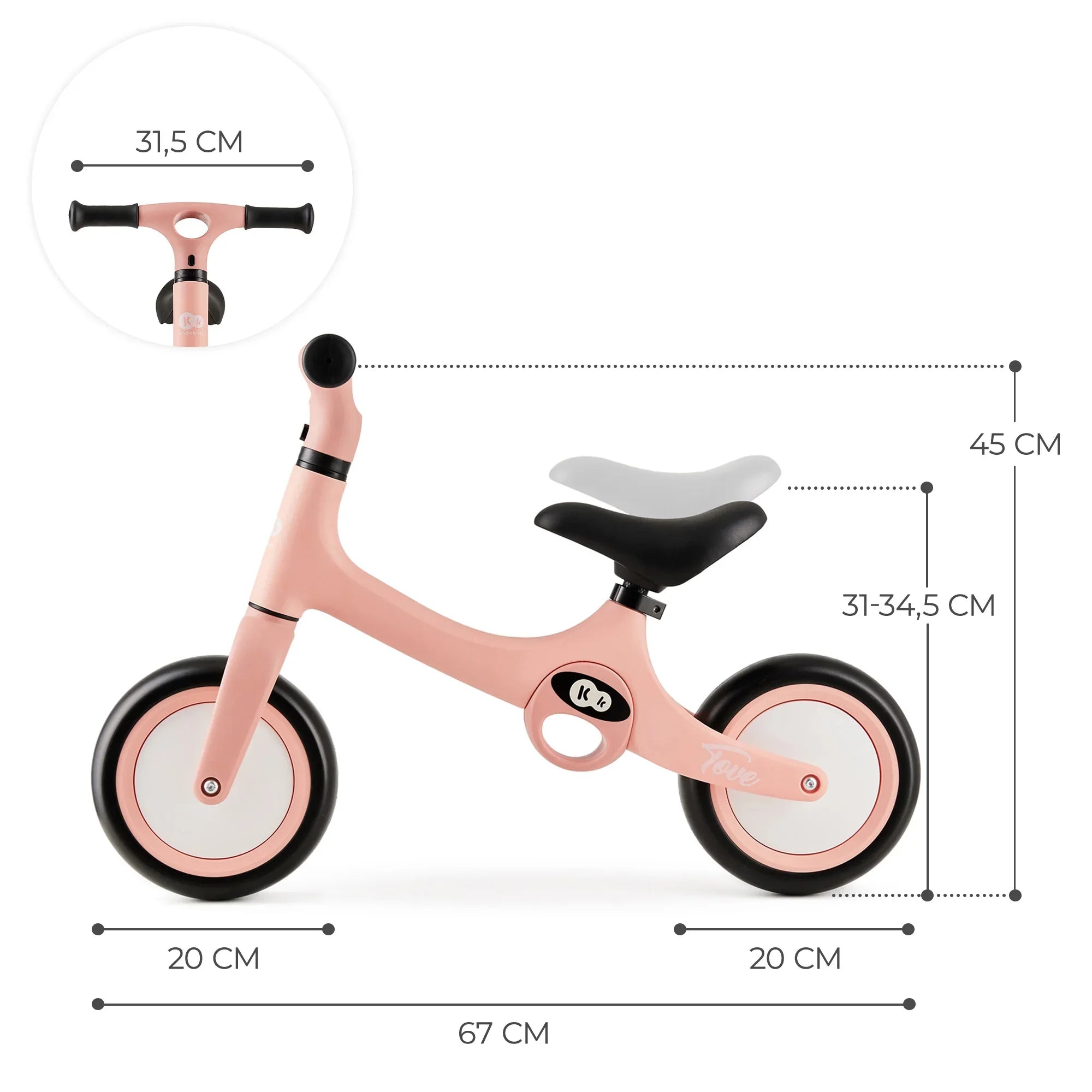 KinderKraft Tove колело за баланс ROSE PINK KRTOVE00PNK0000 by KinderKraft