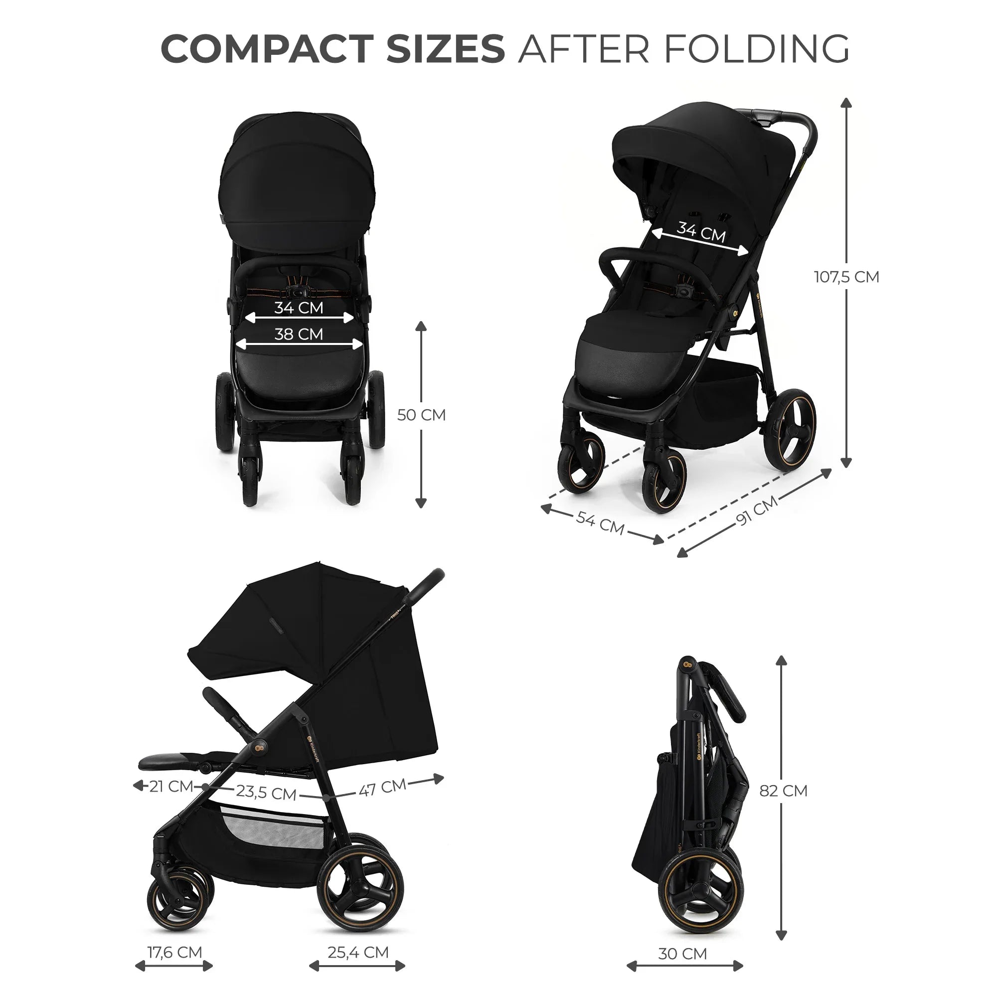 Kinderkraft TRIG 3 бебешка количка ONYX BLACK by KinderKraft