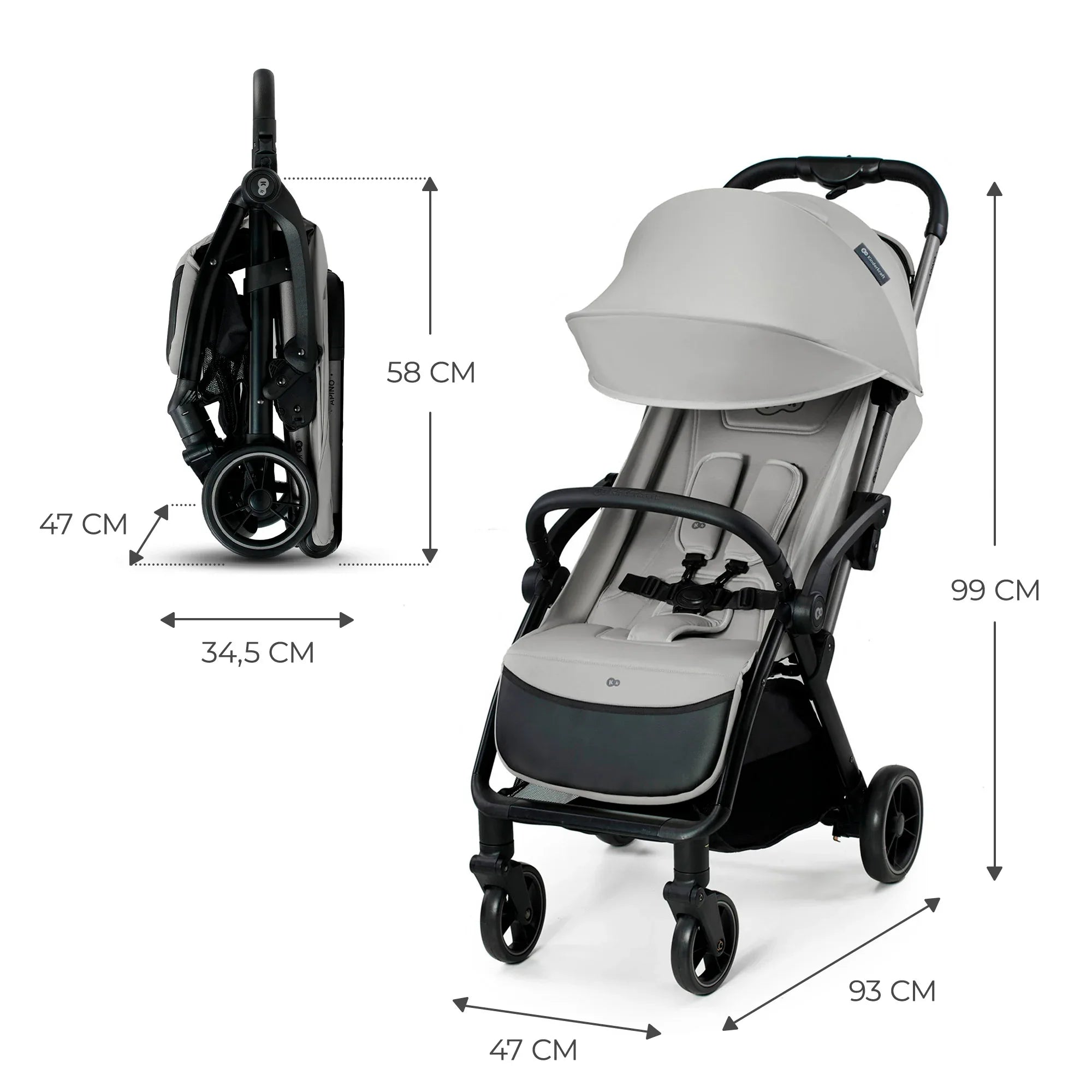 Kinderkraft APINO бебешка количка DOVE GREY by KinderKraft