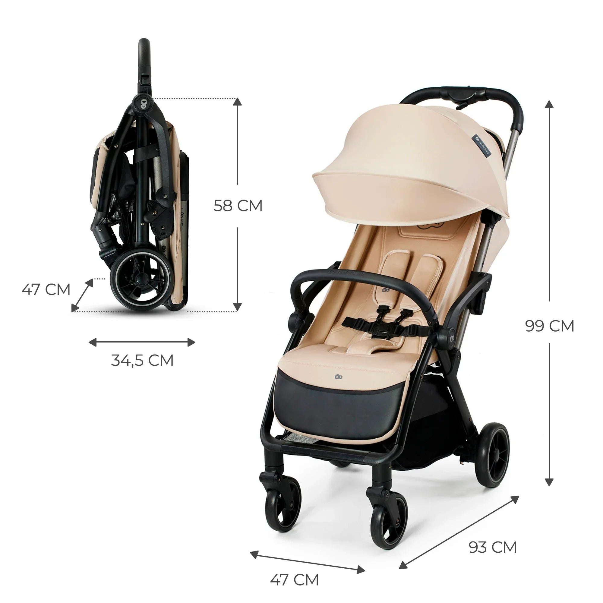 Kinderkraft APINO бебешка количка DUNE BEIGE by KinderKraft