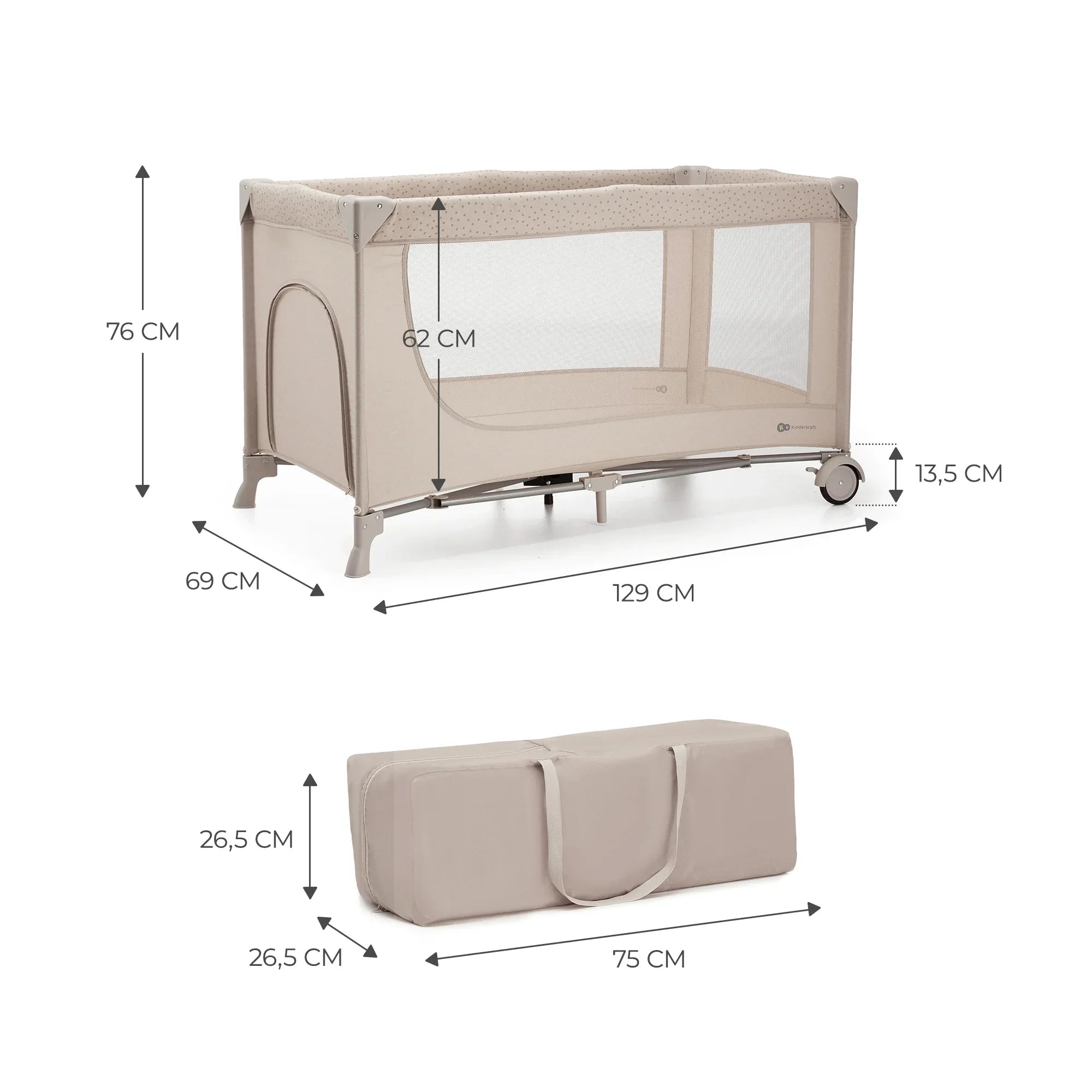 Kinderkraft JOY SIMPLE 2 бебешка кошара BEIGE by KinderKraft