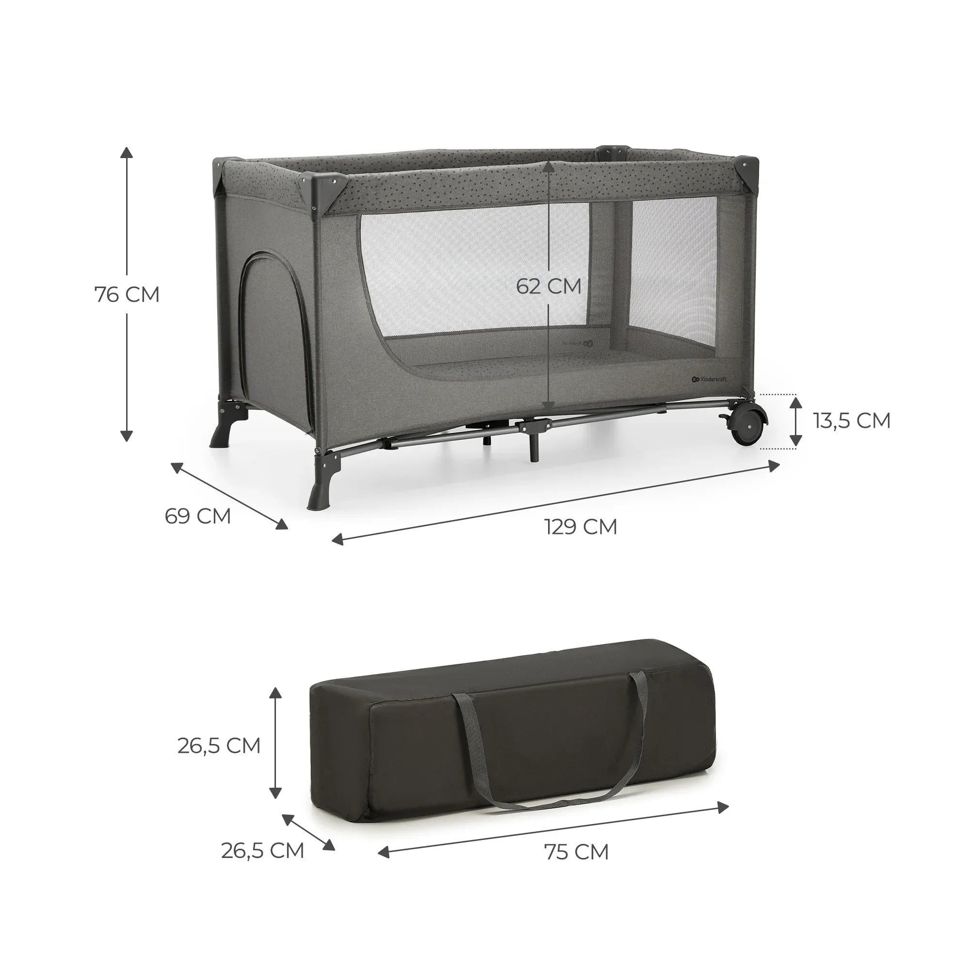 Kinderkraft JOY SIMPLE 2 бебешка кошара DARK GREY by KinderKraft