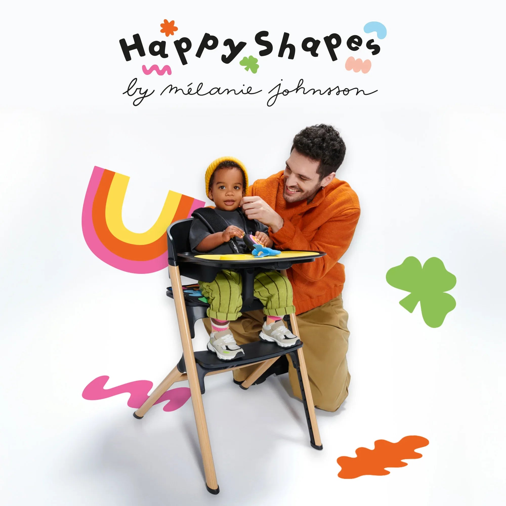 Kinderkraft LIVY столче за хранене + CALMEE шезлонг HAPPY SHAPES by KinderKraft