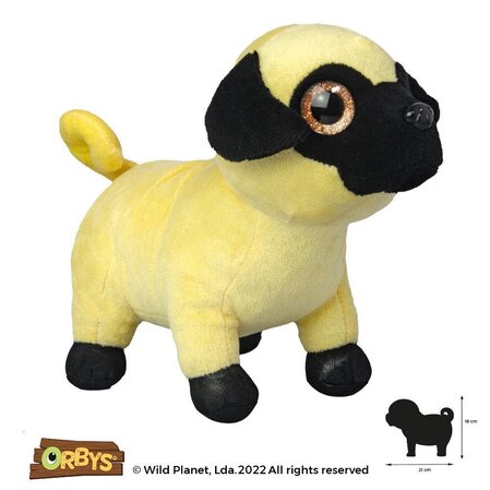 Плюшена играчка, Кученце мопс 21см. Wild Planet by Wild Planet