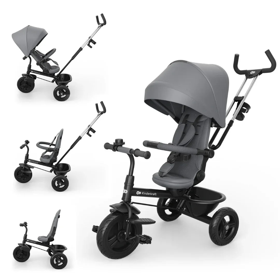 KinderKraft ASTON 2 PLUS триколка СИВА by KinderKraft