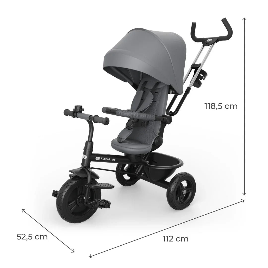 KinderKraft ASTON 2 PLUS триколка СИВА by KinderKraft
