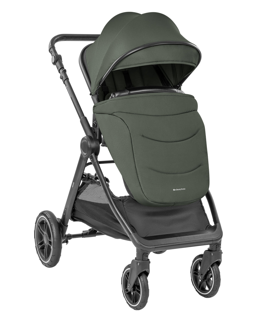 Комбинирана количка 3в1 с кош за новородено Ava Army Green by Kikkaboo