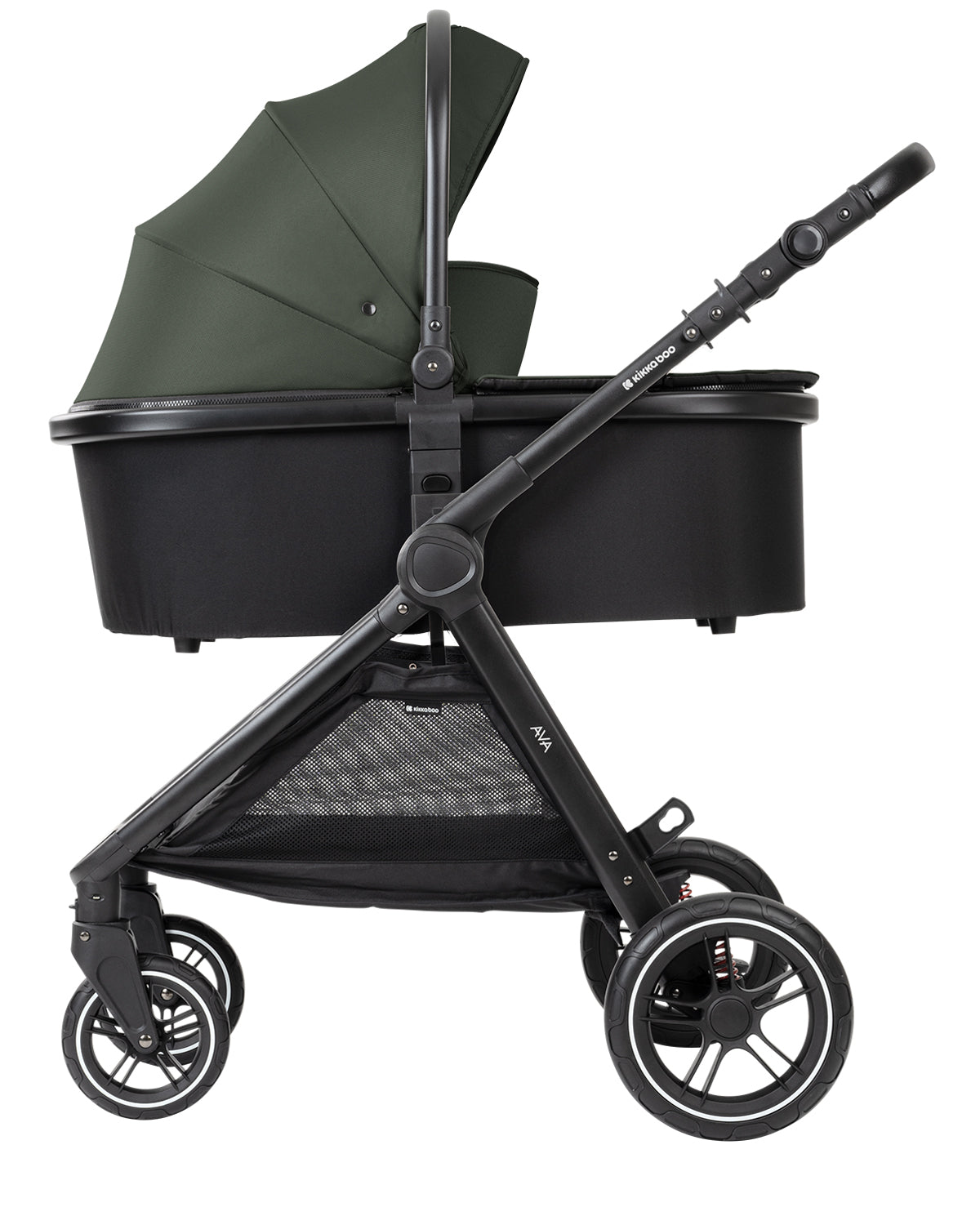 Комбинирана количка 3в1 с кош за новородено Ava Army Green by Kikkaboo