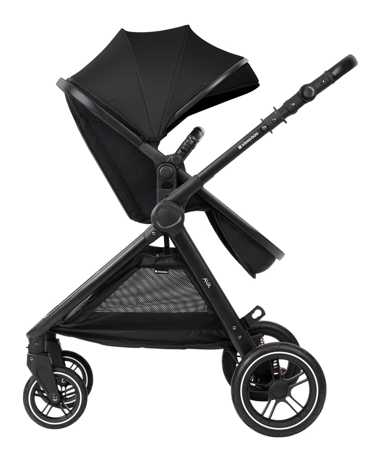 Комбинирана количка 3в1 с кош за новородено Ava Black by Kikkaboo