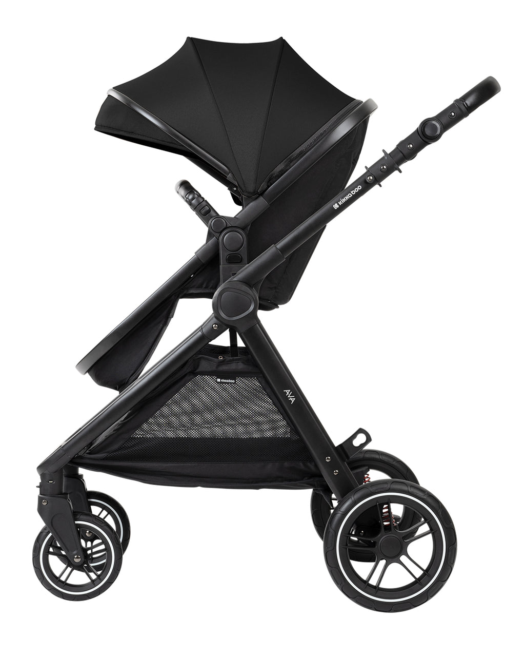 Комбинирана количка 3в1 с кош за новородено Ava Black by Kikkaboo